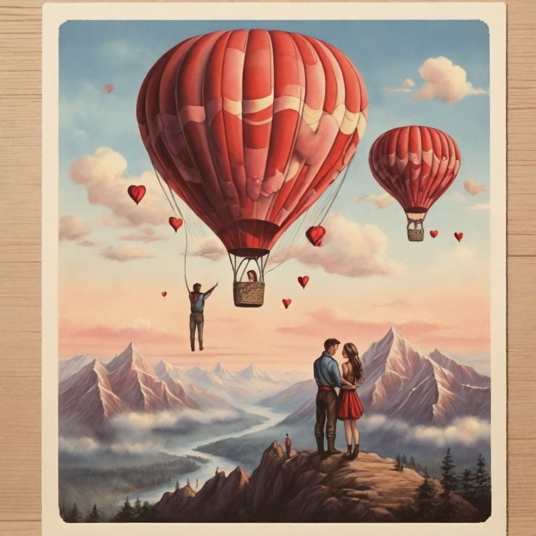 postcard hot air balloon man woman mount 1 1 642