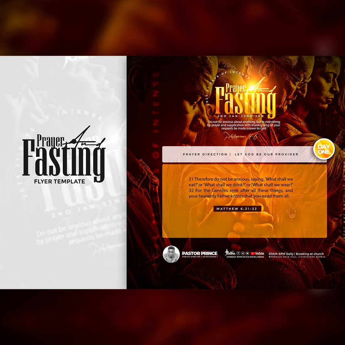 prayer and fasting program flyer template psd 514