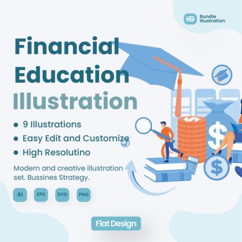Education & Finance Illustrations for Presentations, Apps, & Web cover image.