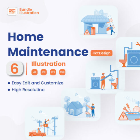 Home & Environment Repair & Maintenance Illustration Design cover image.