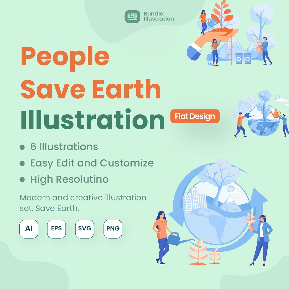 Earth Saving Illustration Design cover image.