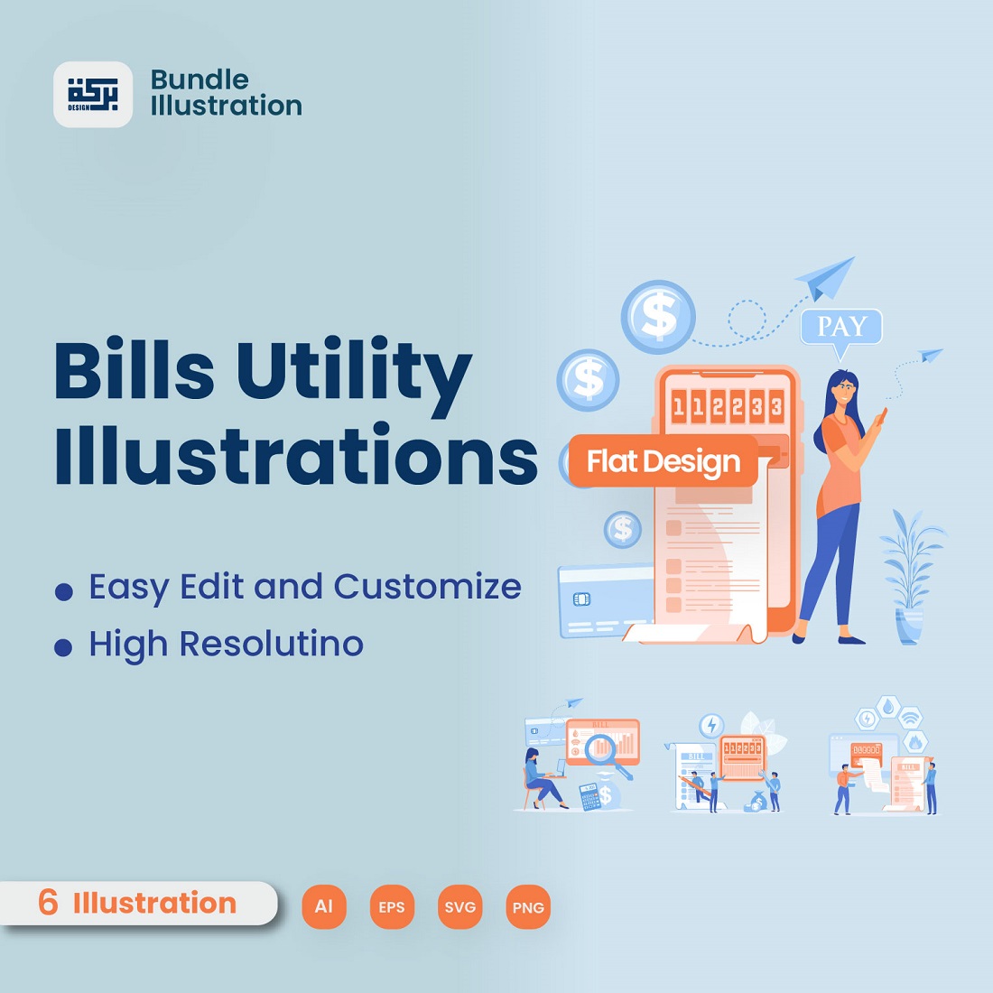 Electricity Usage Bill Illustration Design cover image.