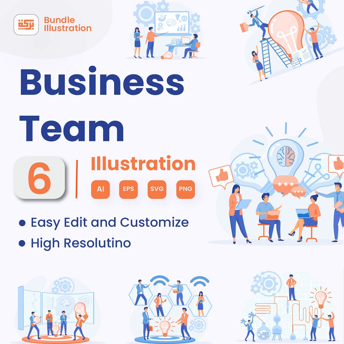 Illustration of Business Collaboration & New Ideas cover image.