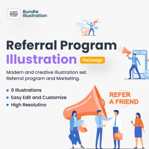 Referral Program UI Design Illustration in Marketing for App, Web, & Presentations cover image.