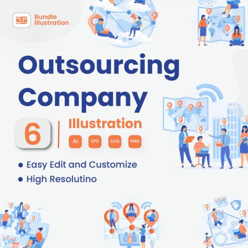 Illustration Design for Using Outsourcing Company Services cover image.