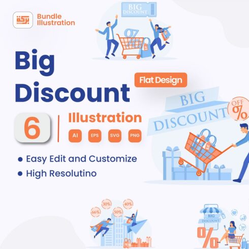 Shop Big Discount Promotion Illustration Design cover image.