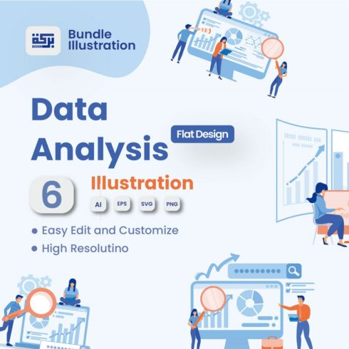 Data Analysis Illustration Design for Web & App Presentations cover image.