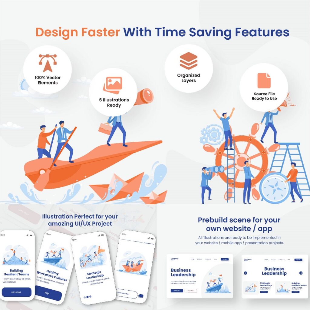 Leadership Illustration Design - MasterBundles