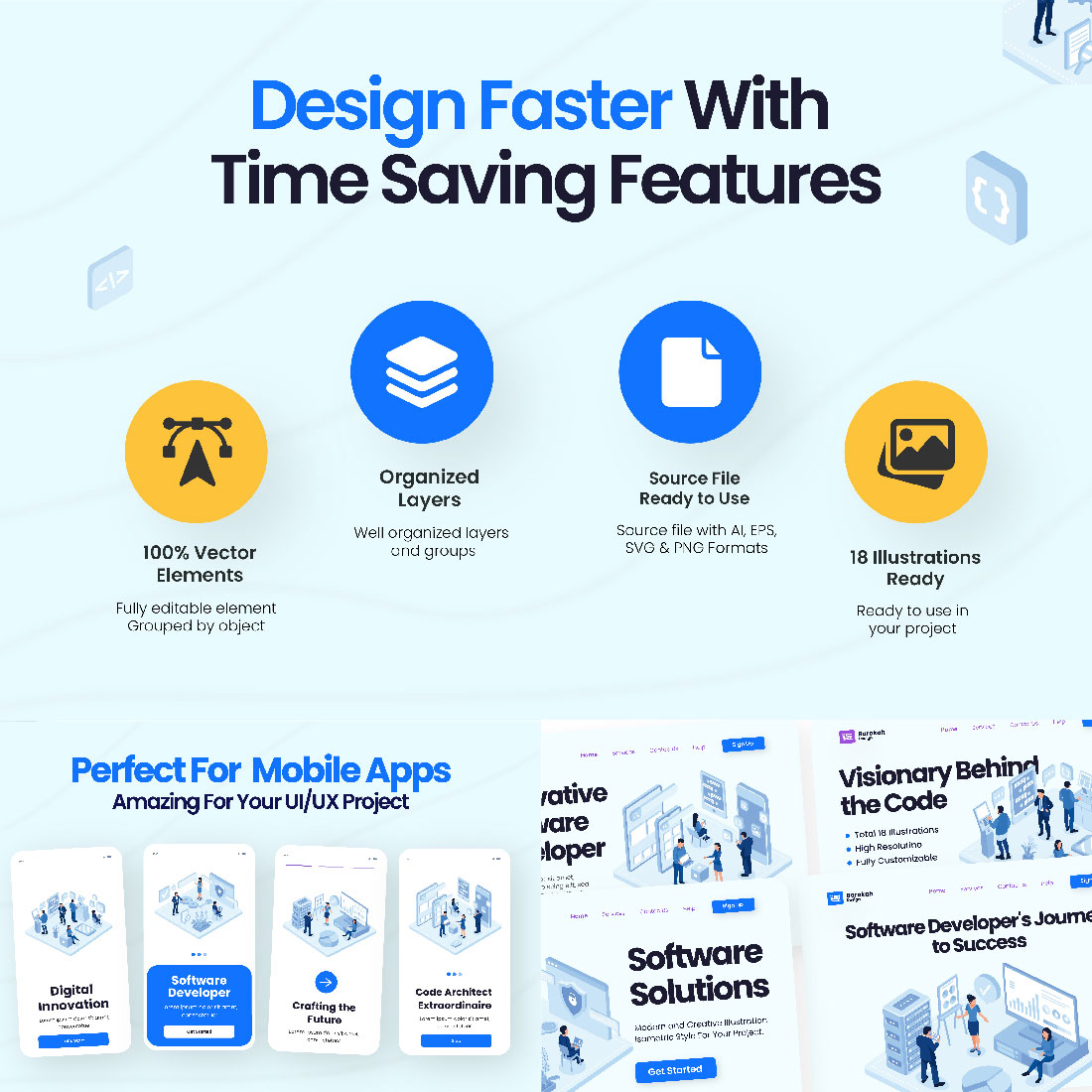 Illustration Design Related to Data Storage & Software Development preview image.