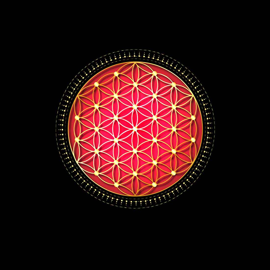 Sacred geometry, mandala, mystical, flower of life design preview image.