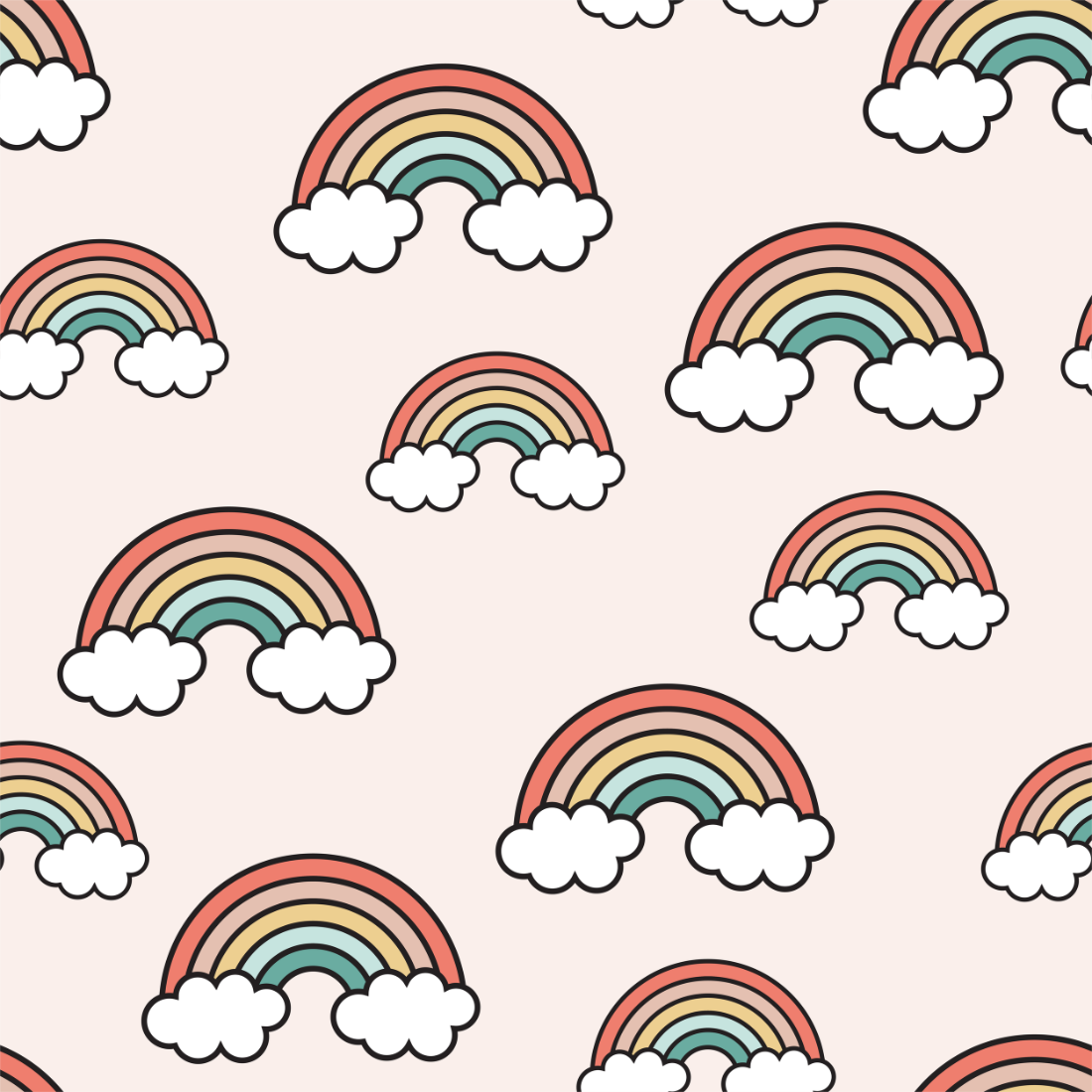 Rainbow Seamless Pattern Design preview image.