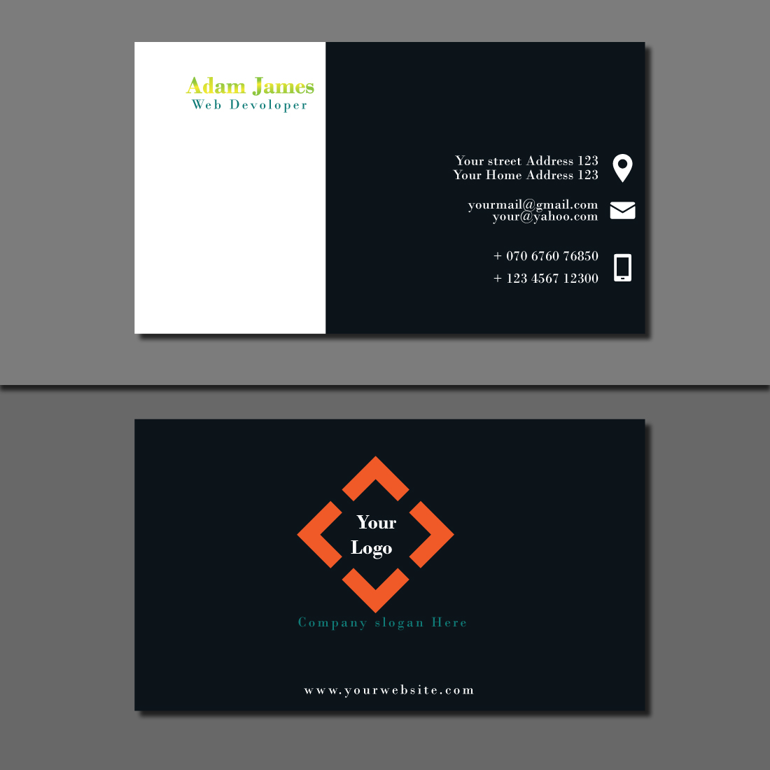 Simple and Unique Business Card preview image.