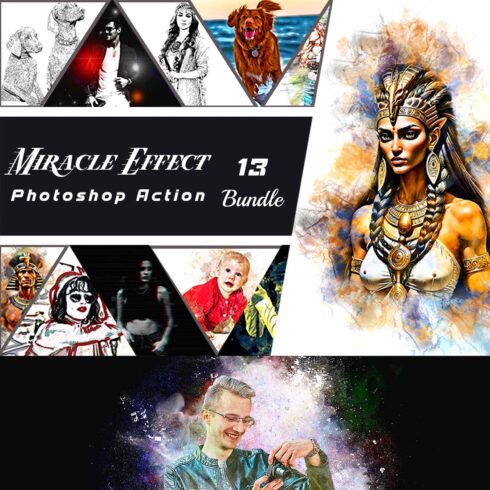 13 Miracle Effect Photoshop Action Bundle cover image.