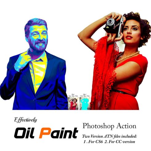 Effectively Oil Paint Photoshop Action cover image.