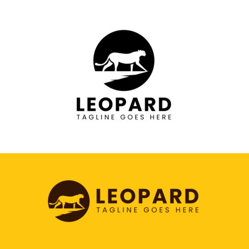 Leopard Negative space creative logo design template cover image.