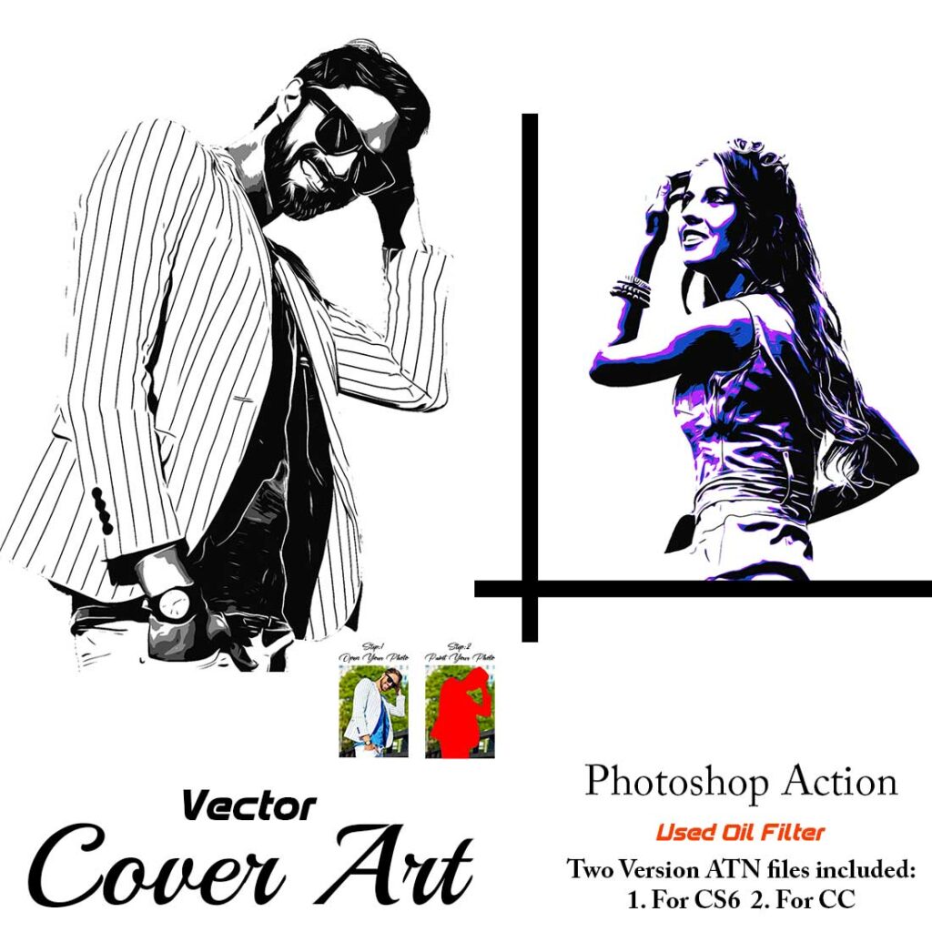 Vector Cover Art Photoshop Action - MasterBundles