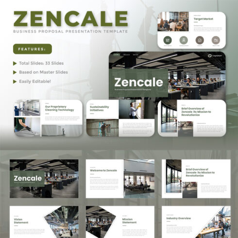 Zencale - Business Proposal PowerPoint Template cover image.