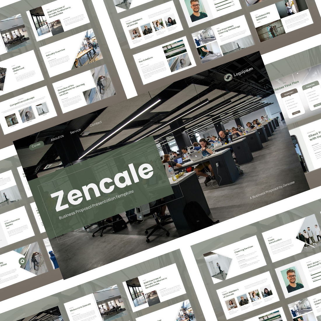 Zencale - Business Proposal PowerPoint Template preview image.