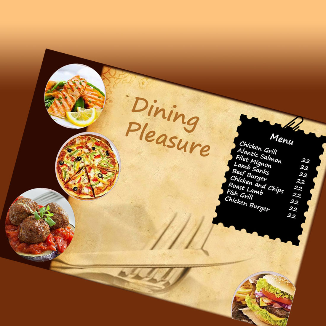 one restaurant template preview image.