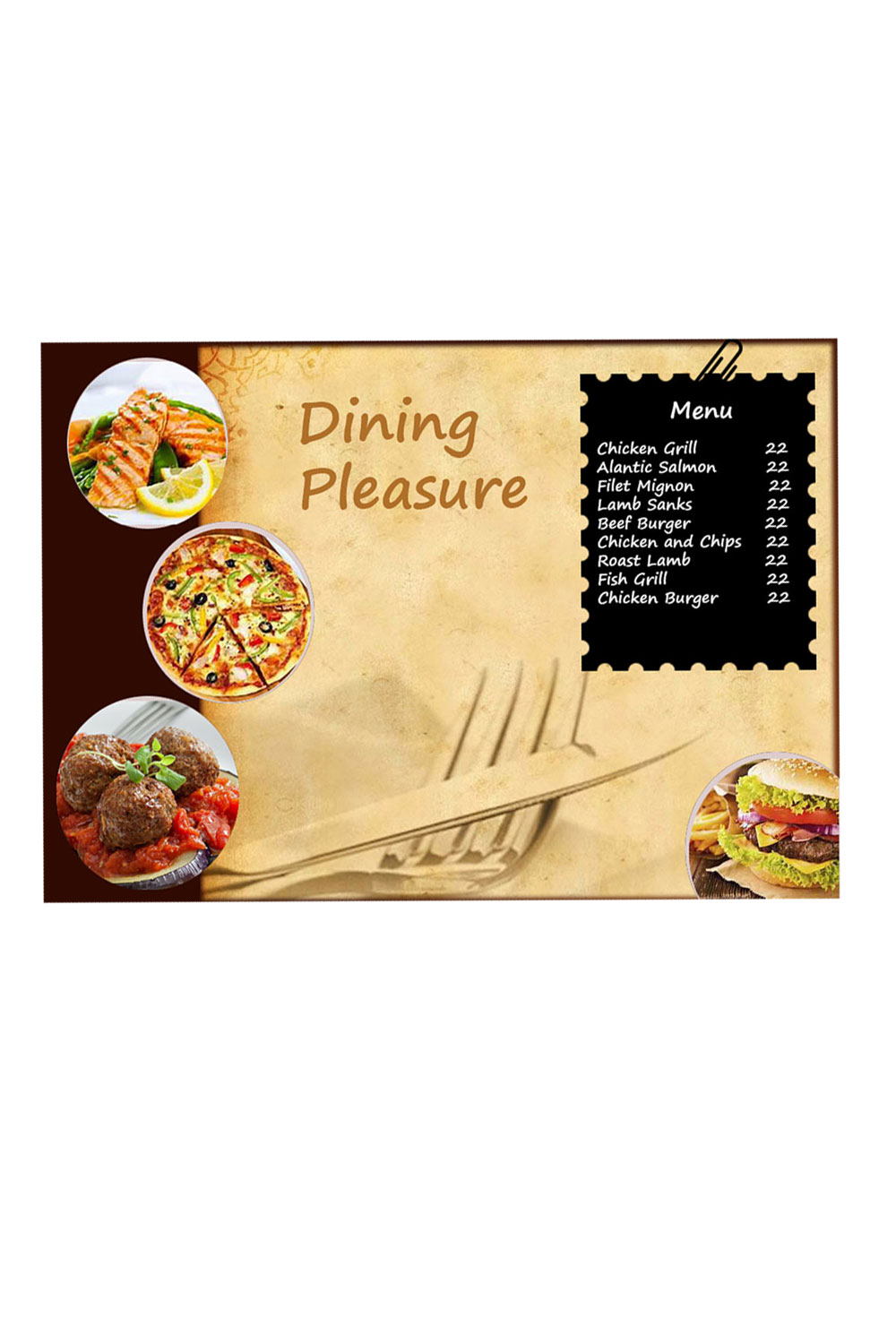 one restaurant template pinterest preview image.