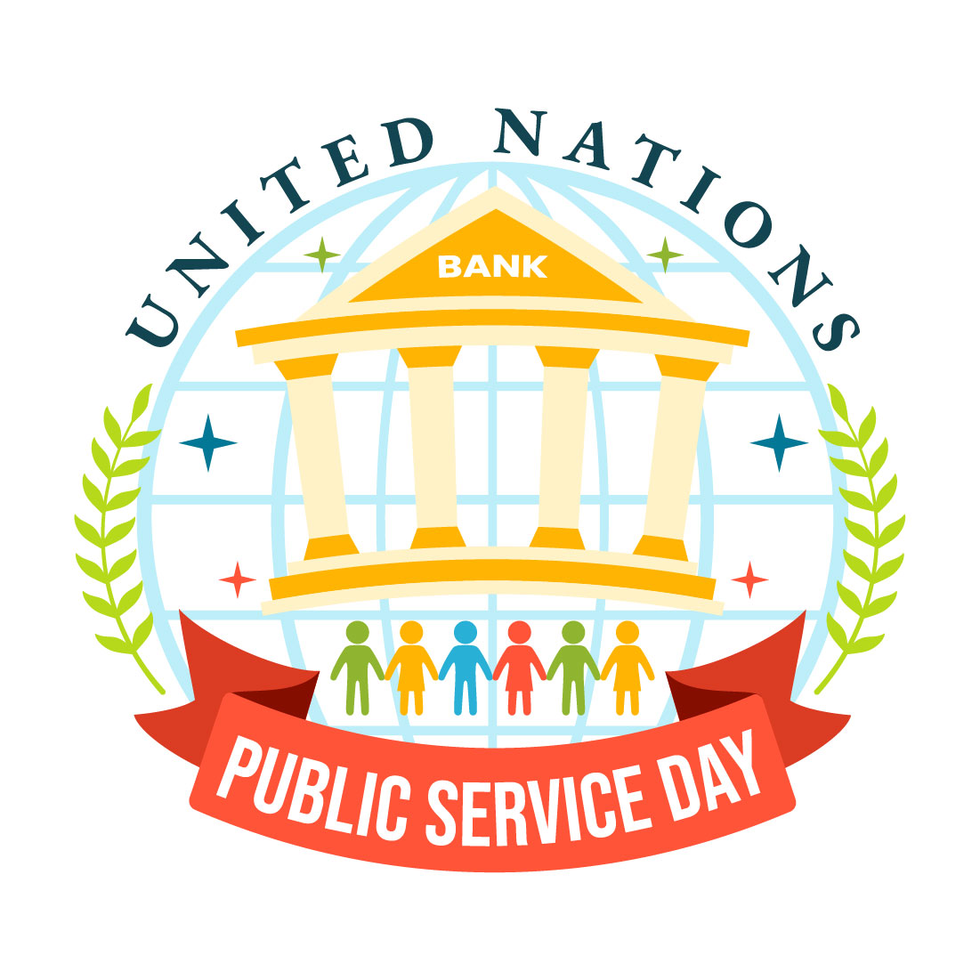 12 United Nations Public Service Day Illustration preview image.