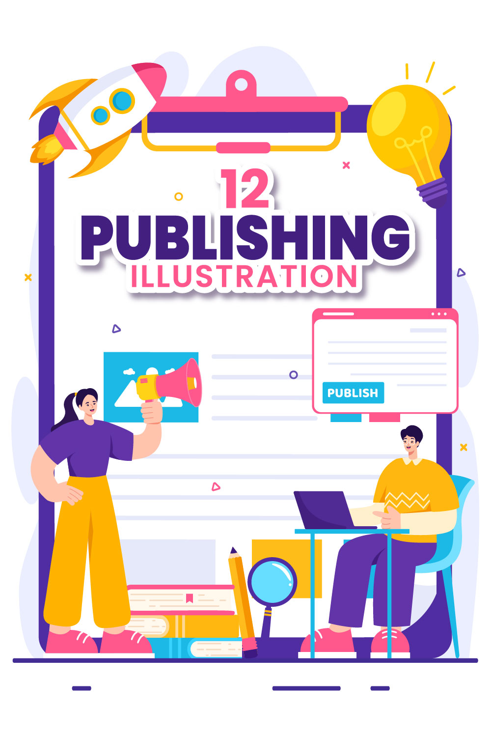 12 Digital Publishing Illustration pinterest preview image.