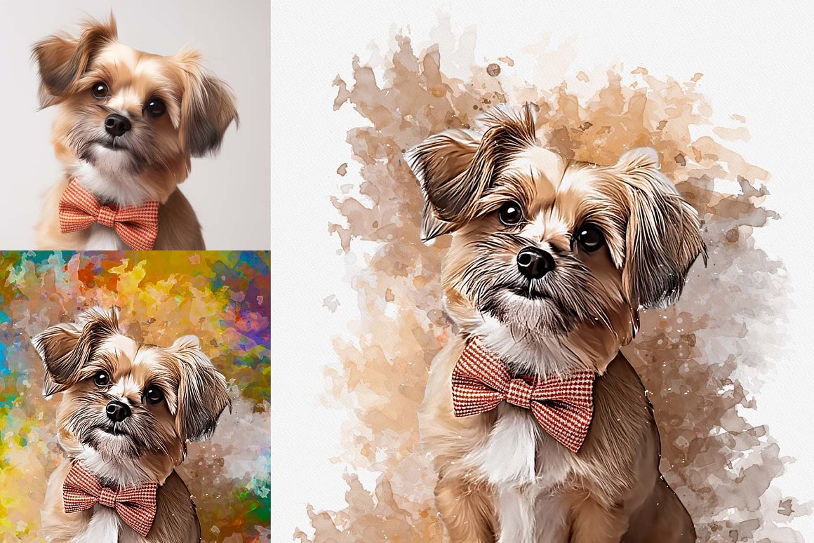 puppy photo to colorful abstract painting 06 261