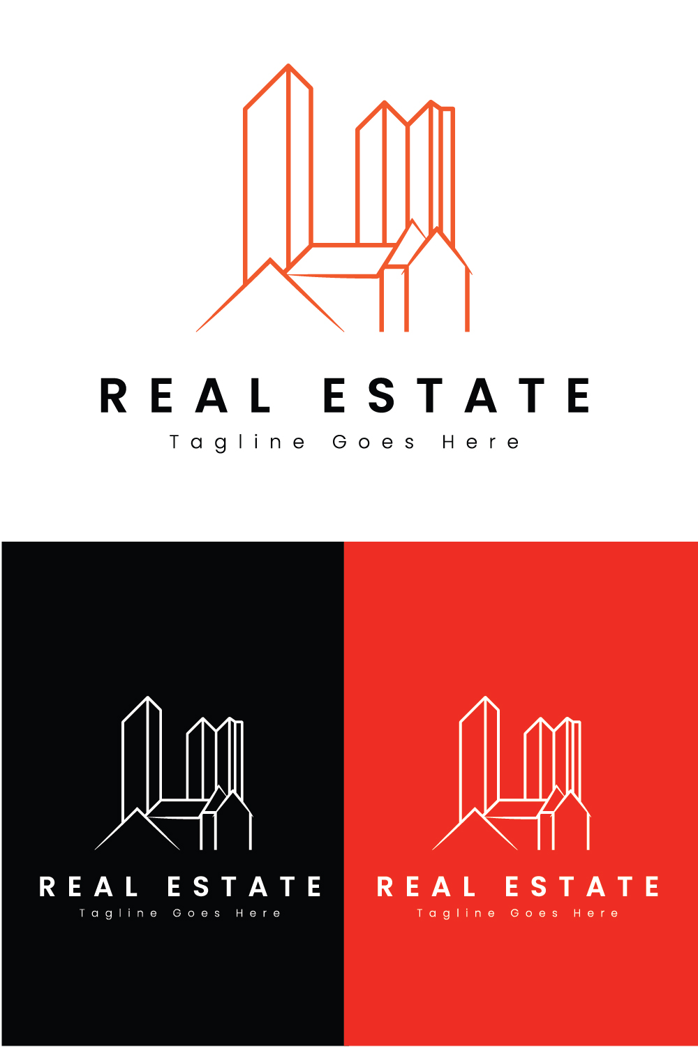 6 REAL ESTATE LOGOS bundle for business or property dealers pinterest preview image.