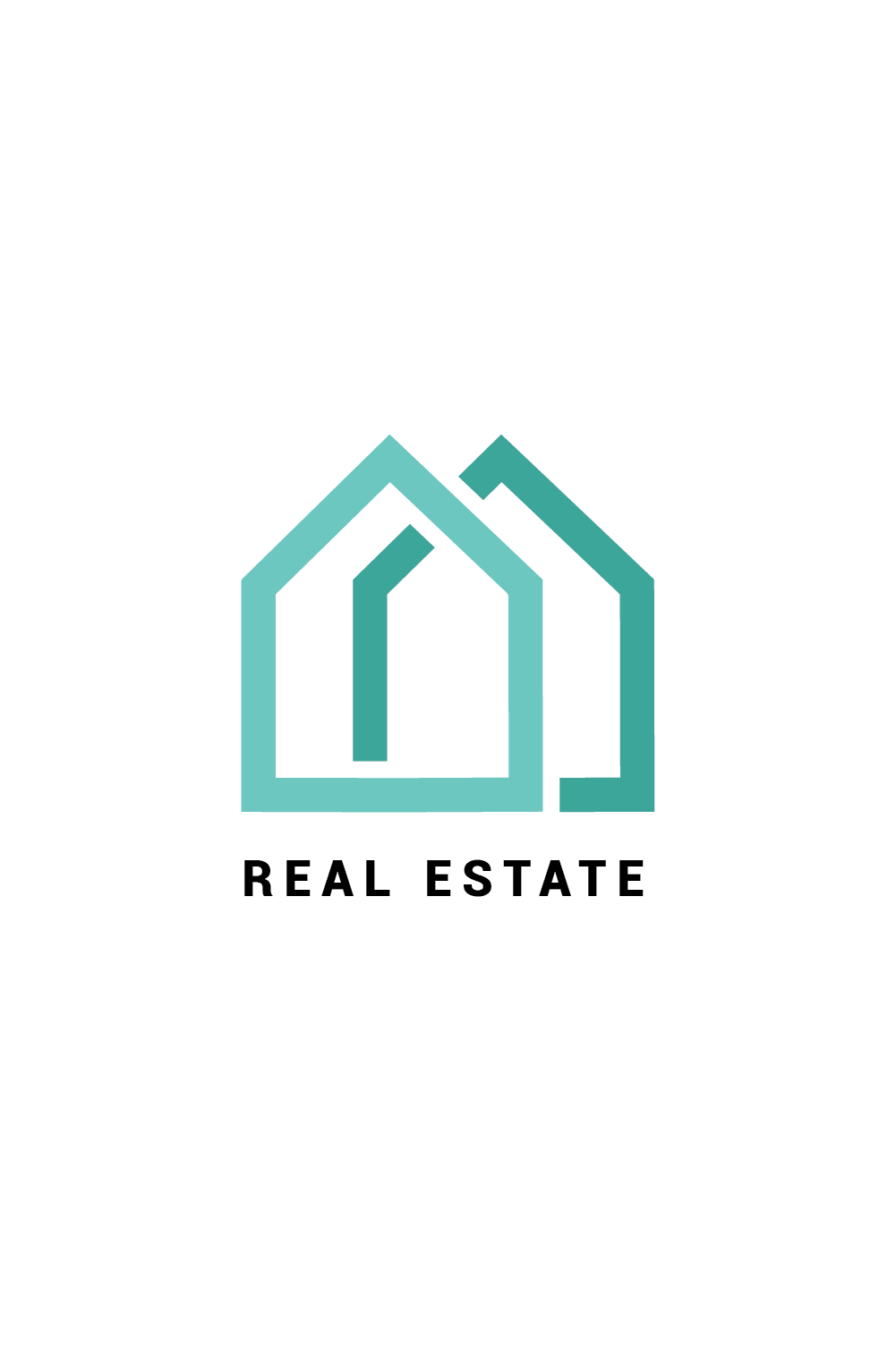 Real estate company logo, Modern home vector logo art, Construction logo design template Pro Vector pinterest preview image.