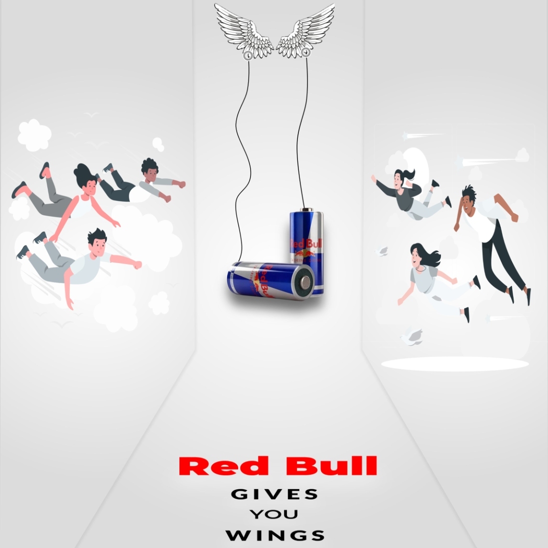 Eyes catching SOFT DRINK post design RED BULL post design PRODUCT design post preview image.