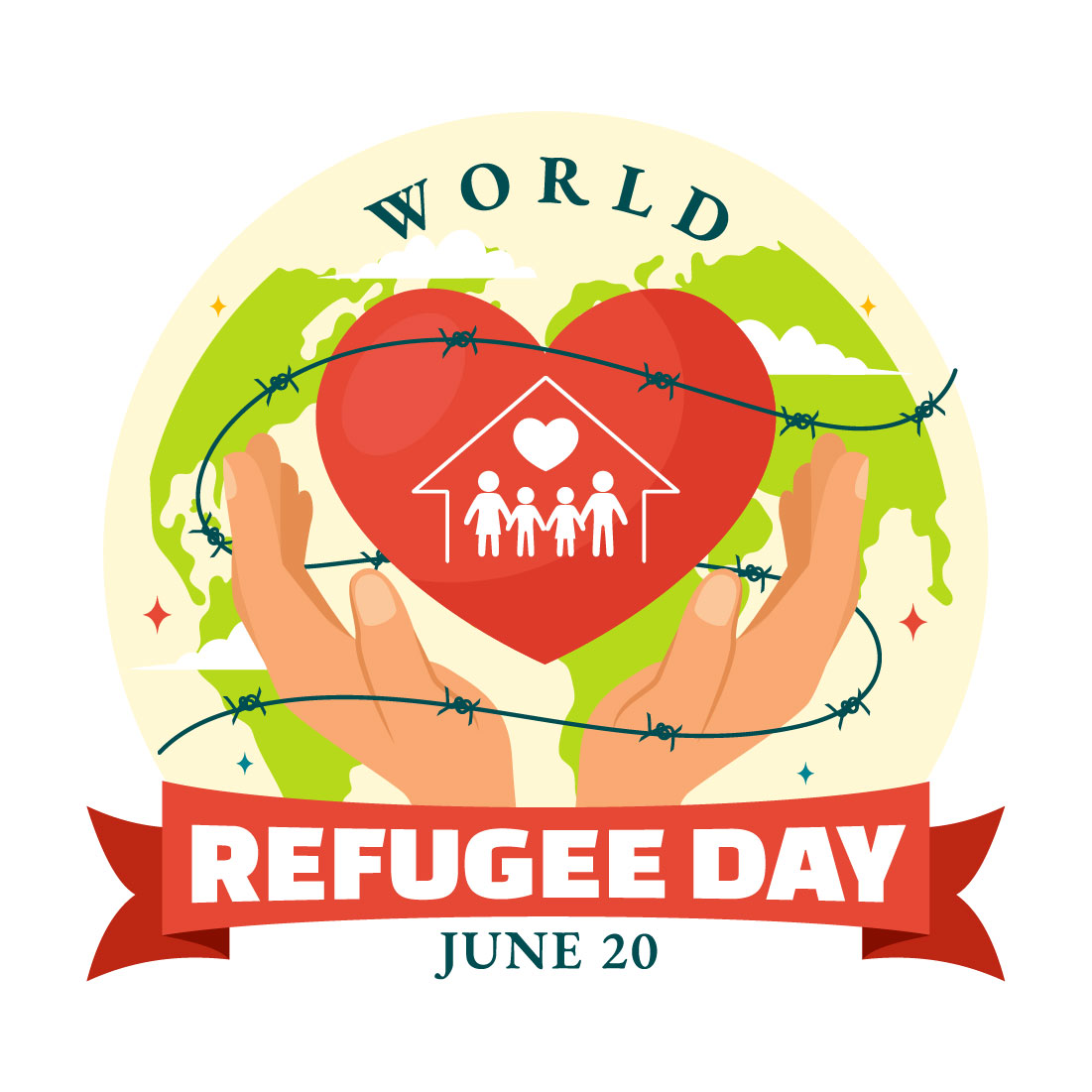 10 World Refugee Day Illustration preview image.