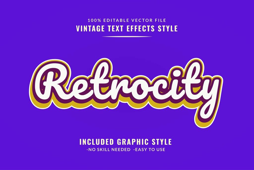 Retro Text File Editable Vector Retro Text Bundle - MasterBundles