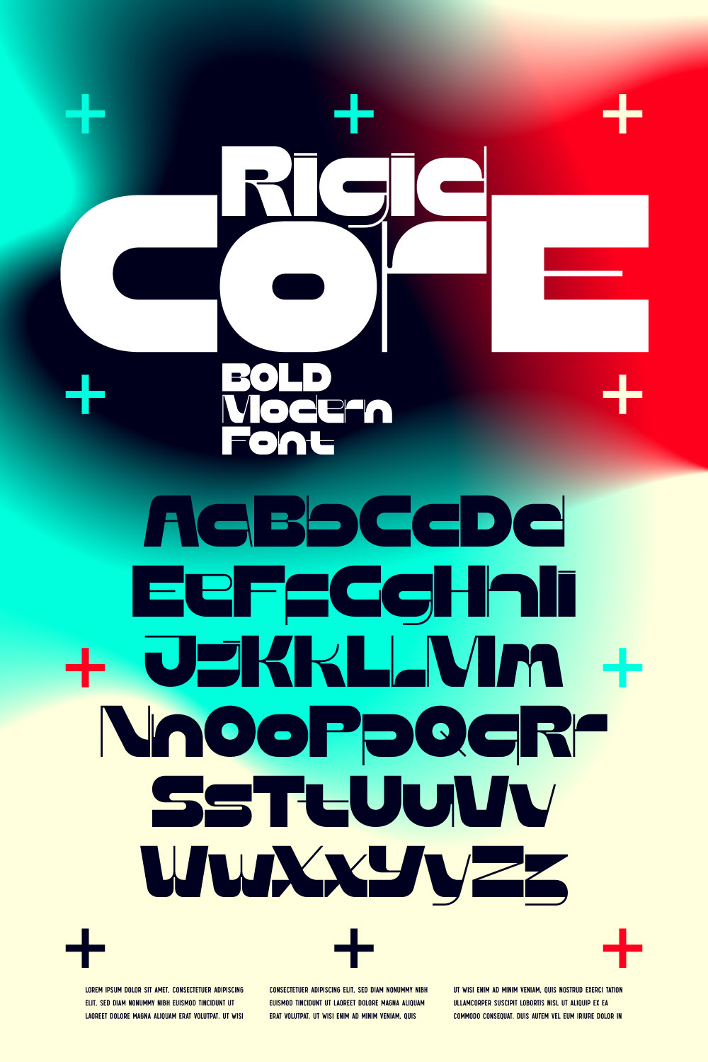 Rigid Core — Modern Font pinterest preview image.