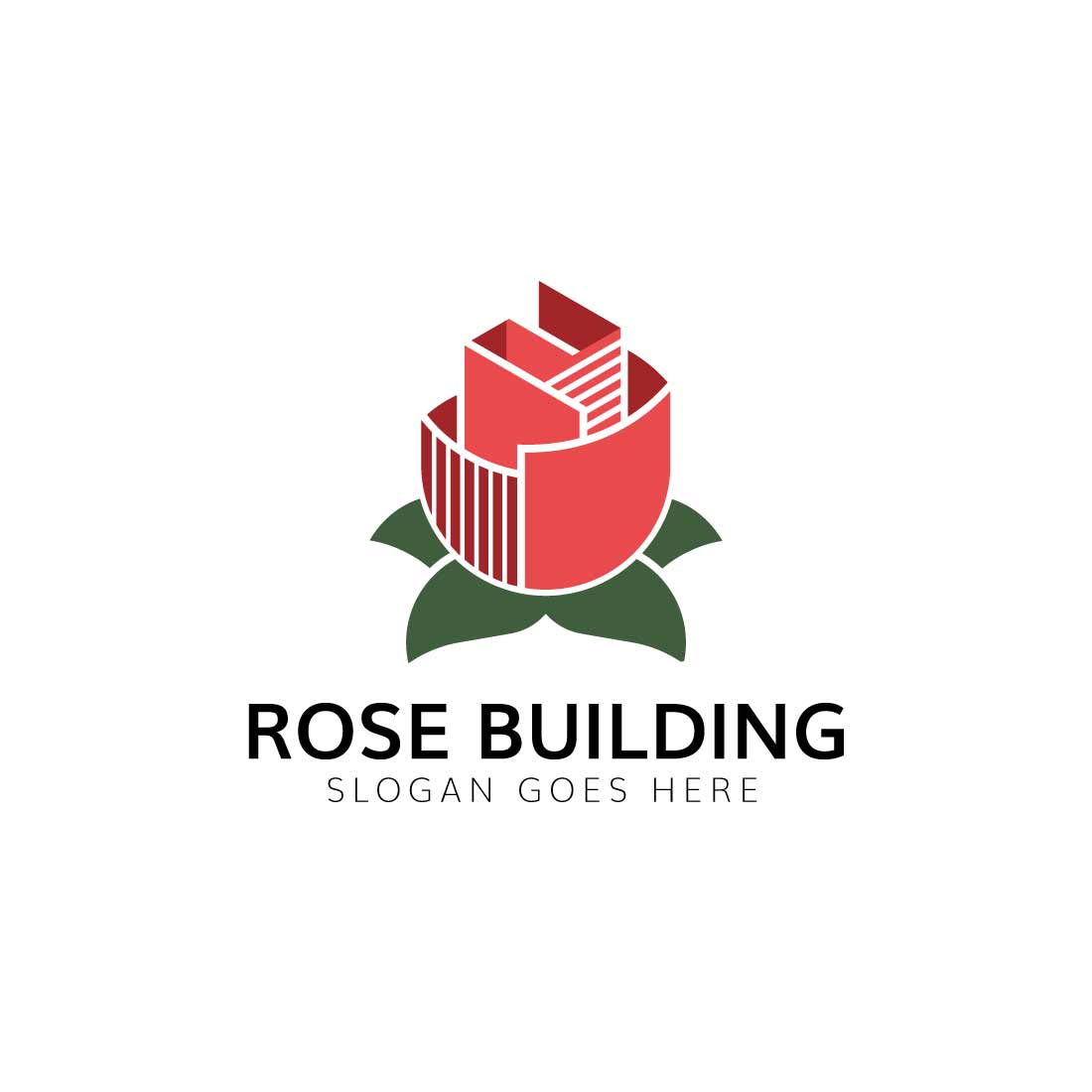 Professional Rose house vector logo design preview image.