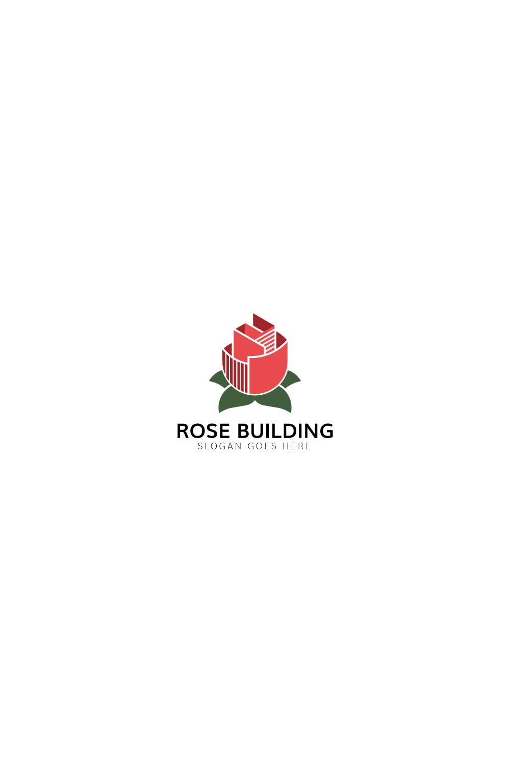 Professional Rose house vector logo design pinterest preview image.