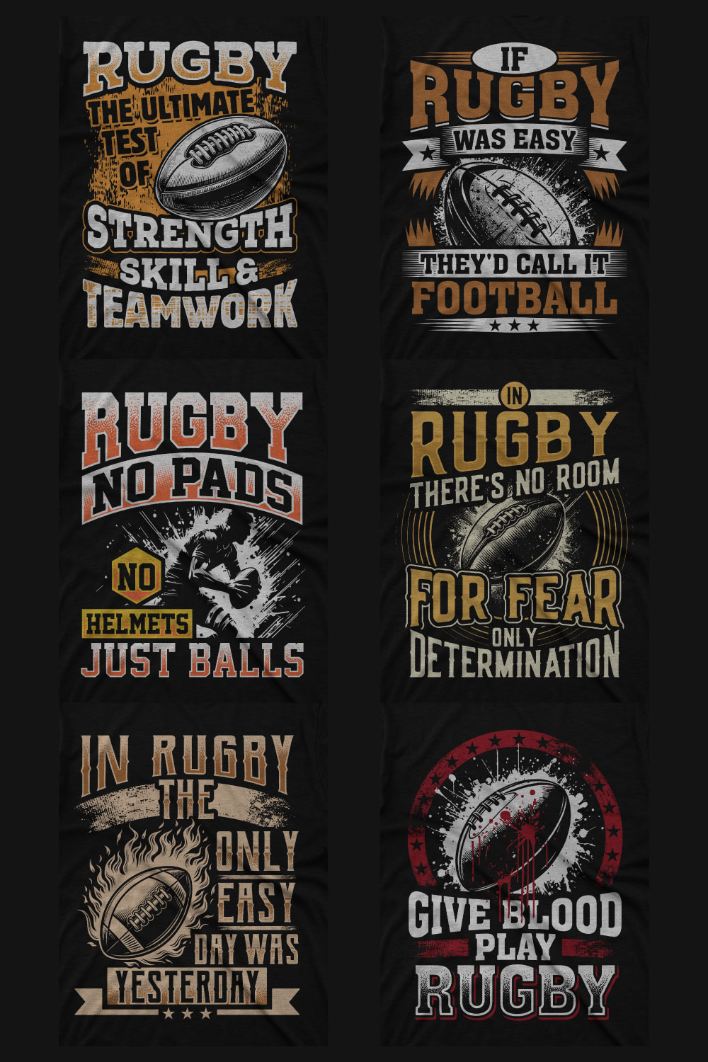 Rugby t shirt design bundle pinterest preview image.