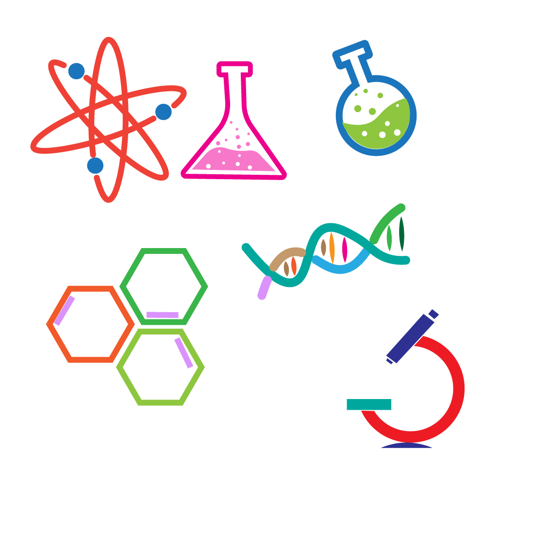 Group op science logo or bundle or science logos preview image.