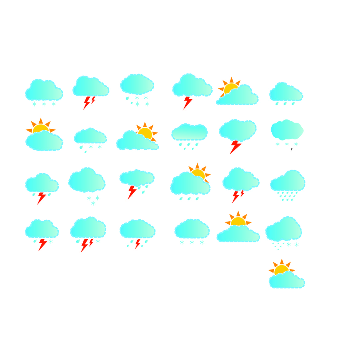 vector weather set collection cover image.