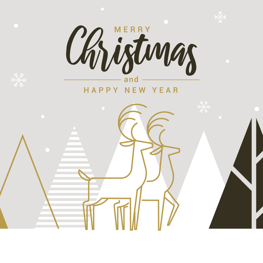 Flat Design Creative Christmas Greeting Card preview image.