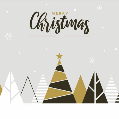 Flat Design Creative Christmas Greeting Card cover image.