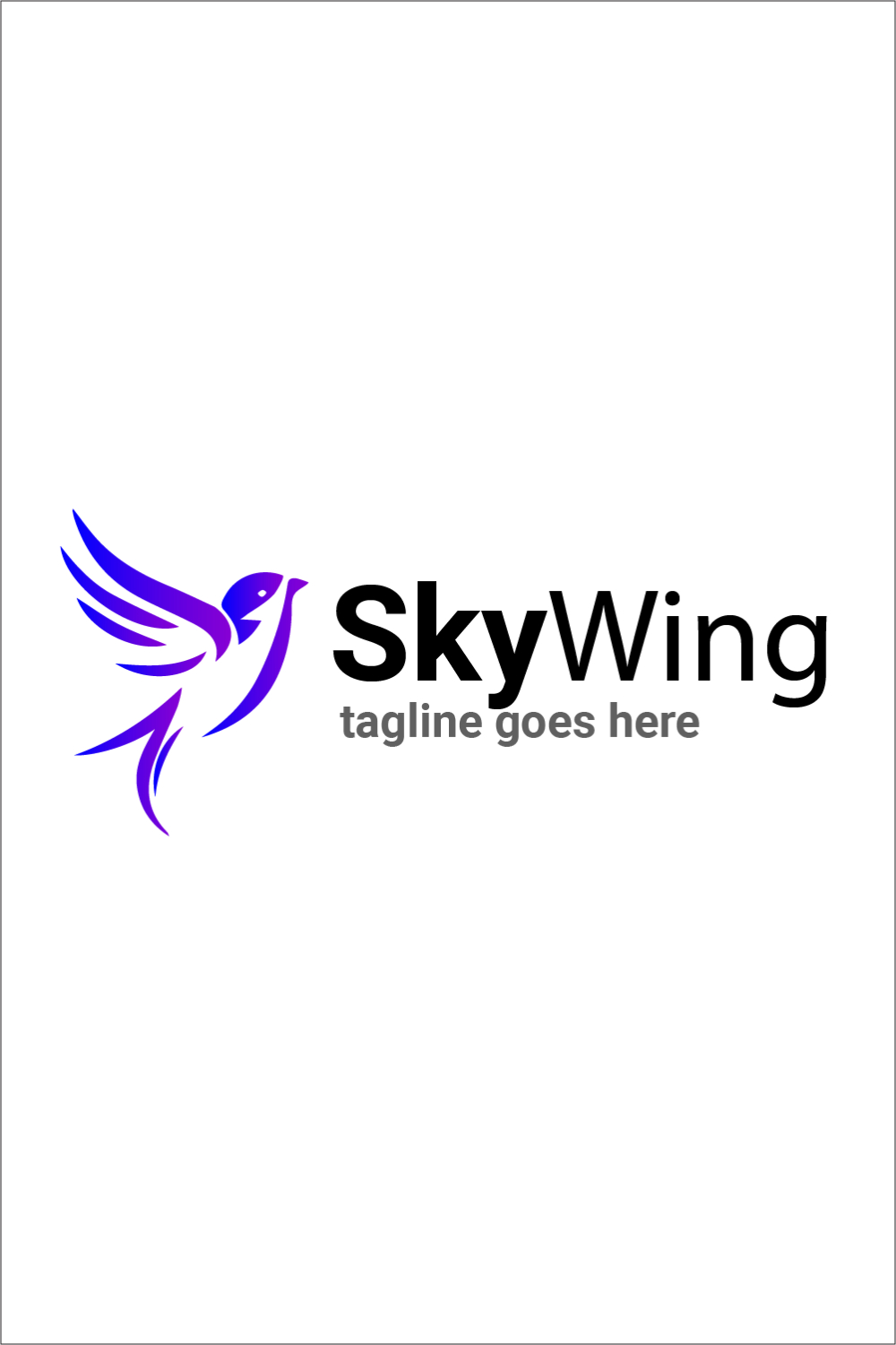 Sky wing logo , bird logo pinterest preview image.