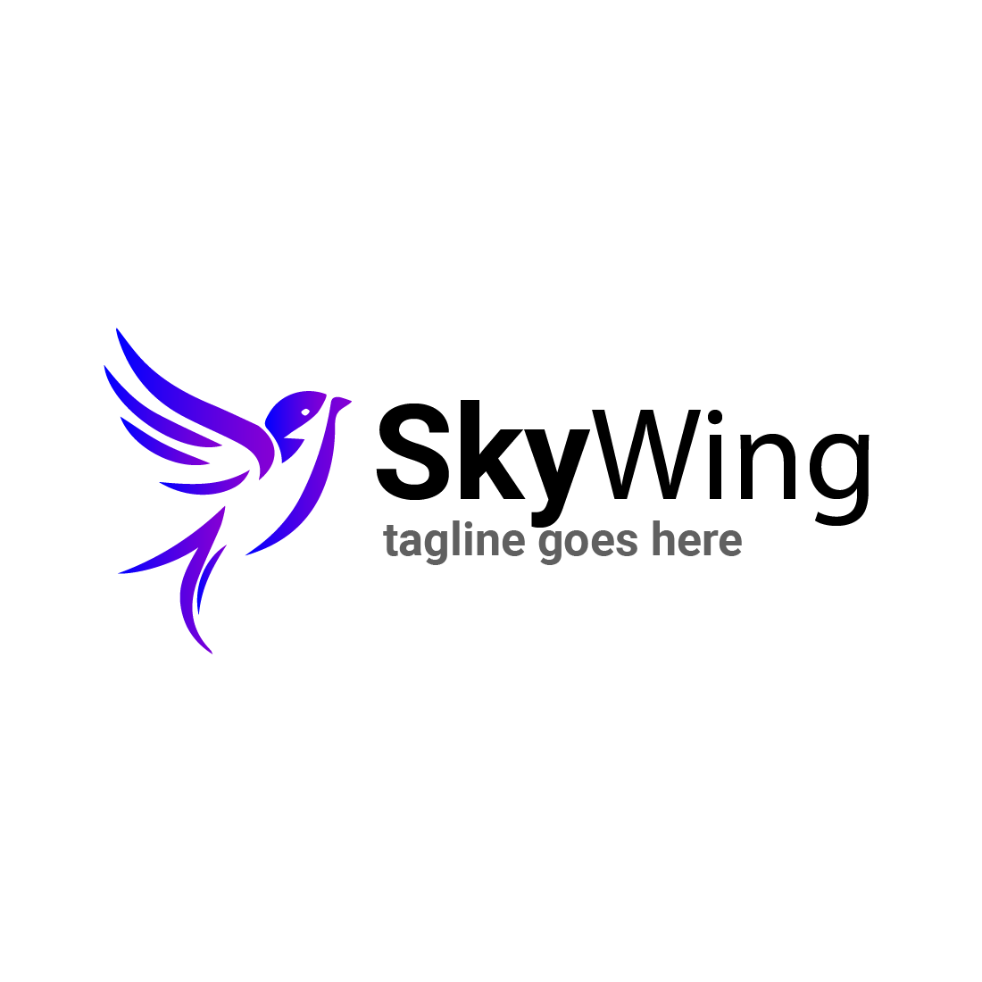 Sky wing logo , bird logo preview image.