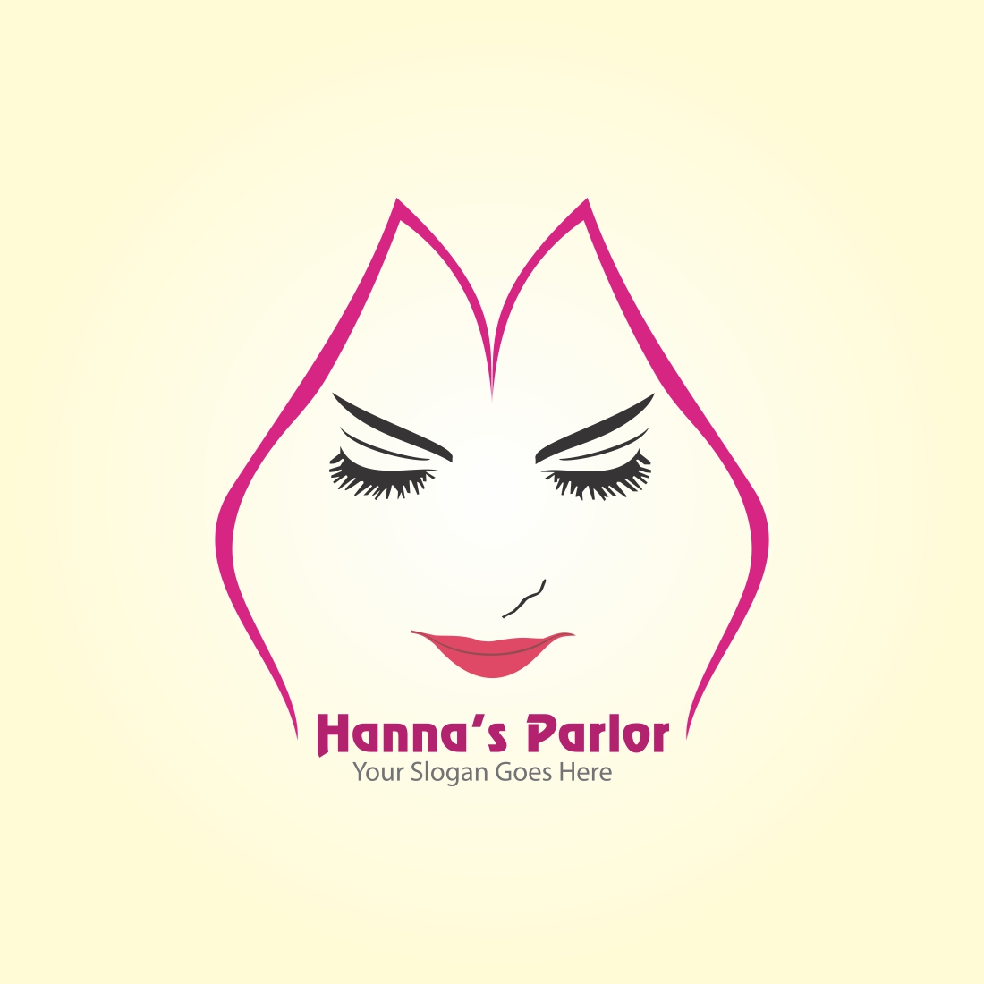Hanna's Beauty Parlor Logo Template cover image.