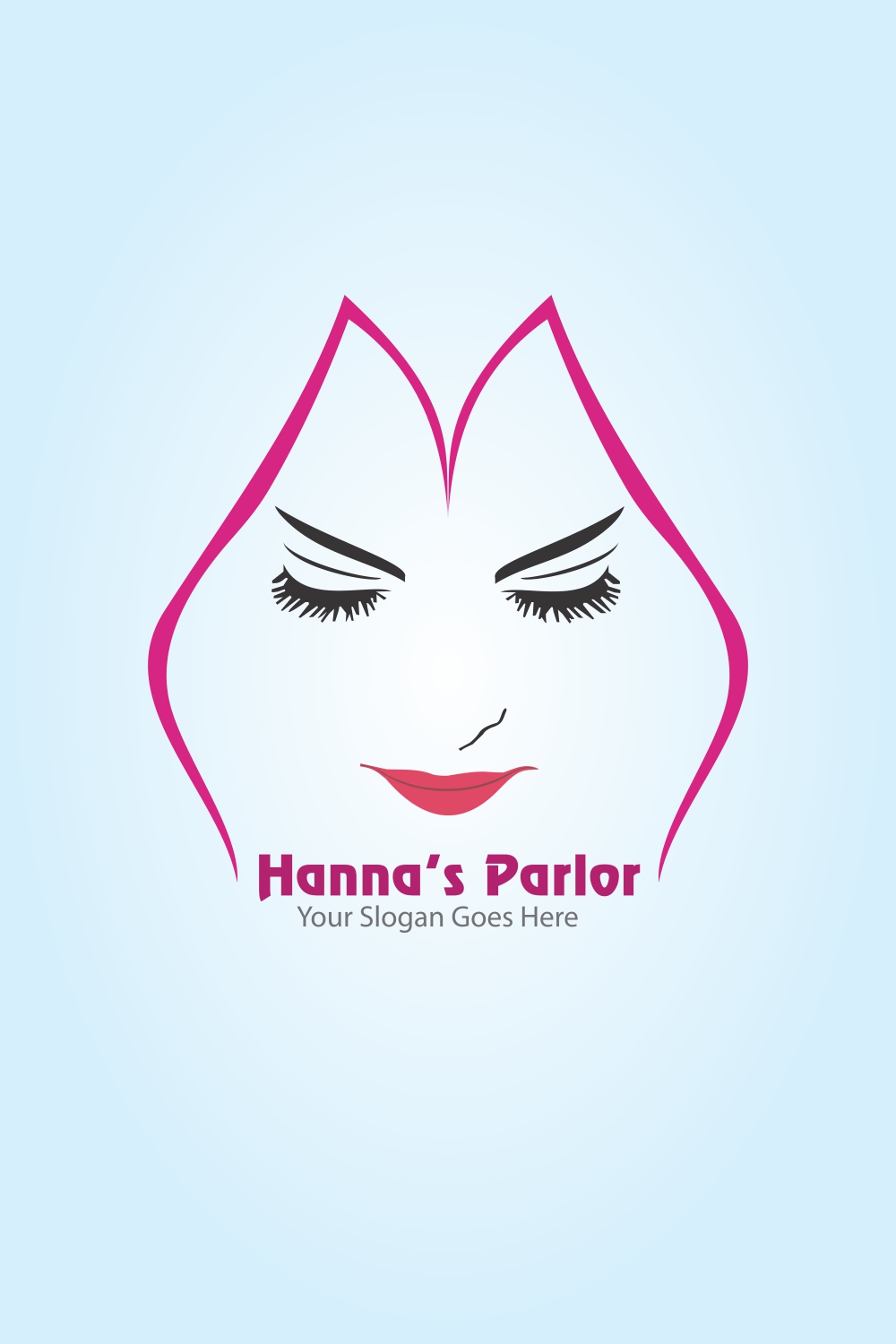 Hanna's Beauty Parlor Logo Template pinterest preview image.