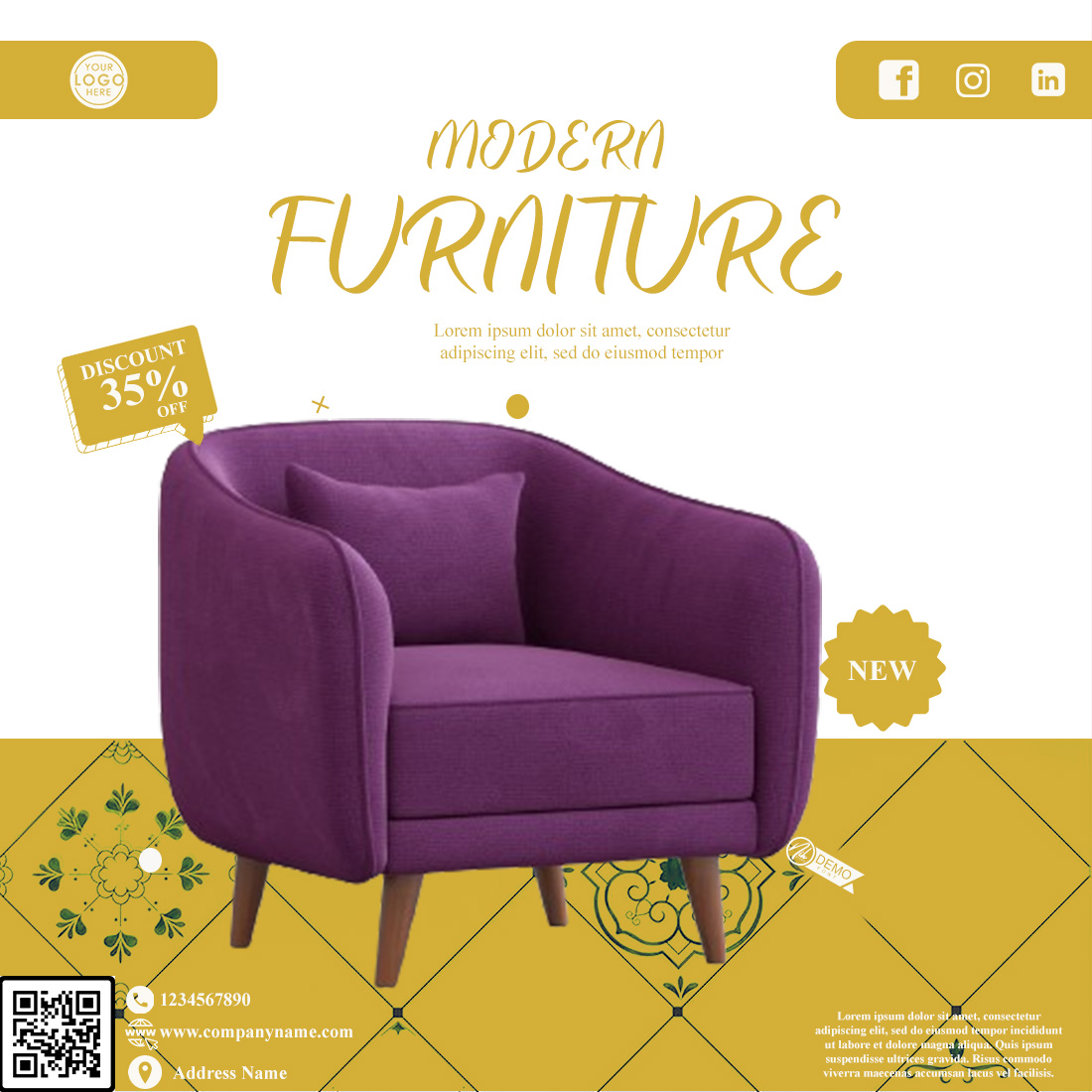Furniture Social Media Post preview image.