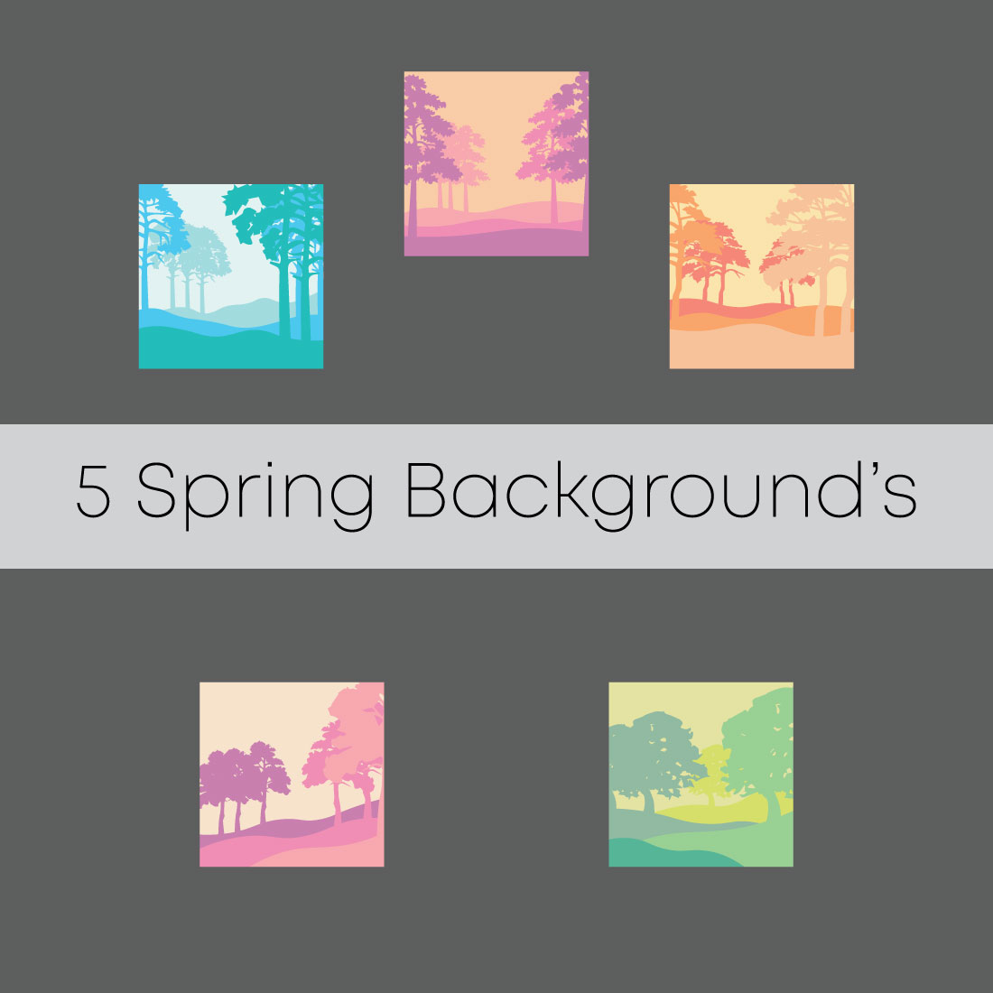 5 Spring Backgrounds preview image.