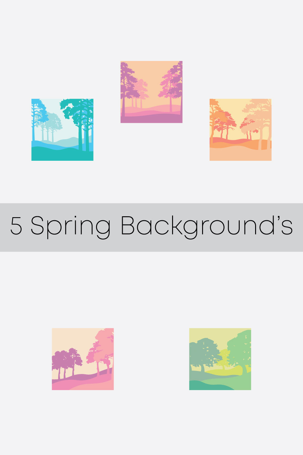 5 Spring Backgrounds pinterest preview image.
