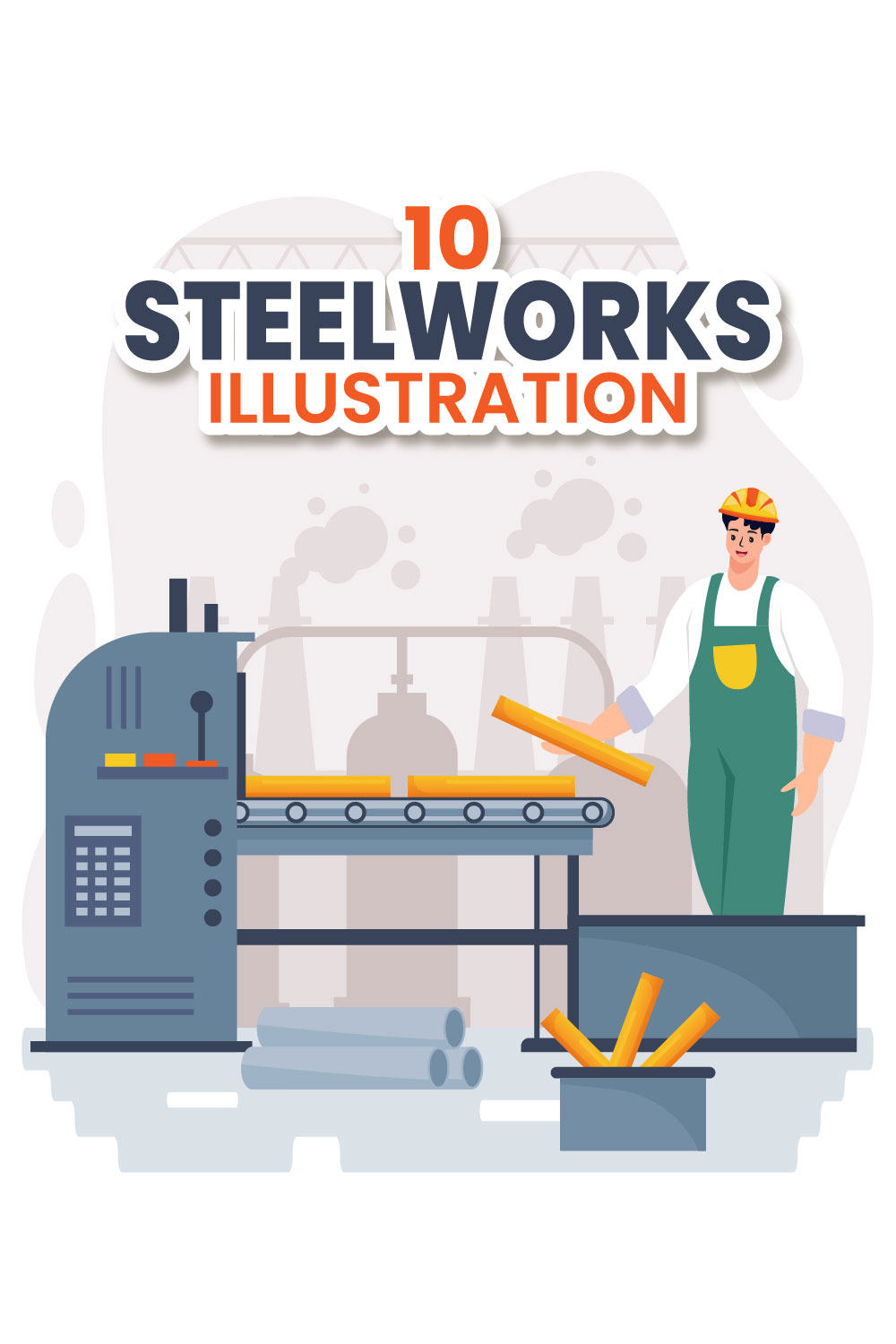 10 Steelworks Illustration pinterest preview image.