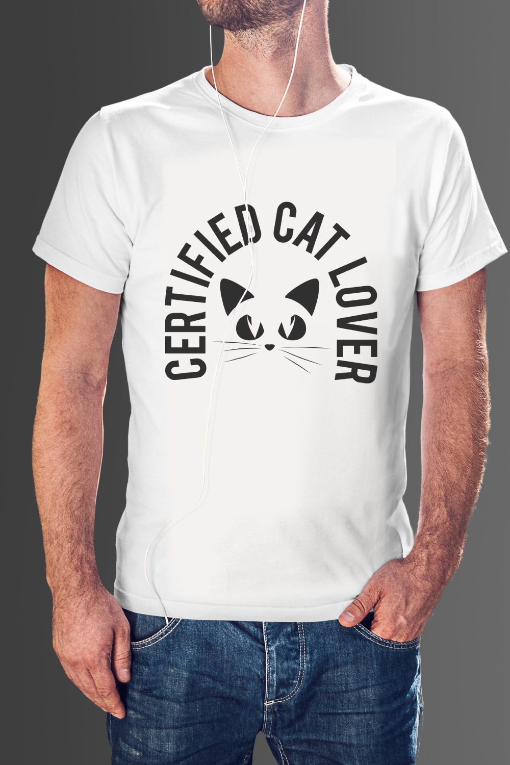 Certified cat lover tshirt design pinterest preview image.