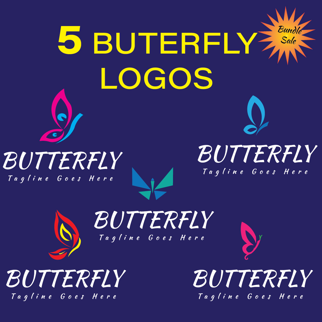 butterfly logo, bird logo, 5 butterfly logo, beautiful logo Caterpillar logo, cover image.